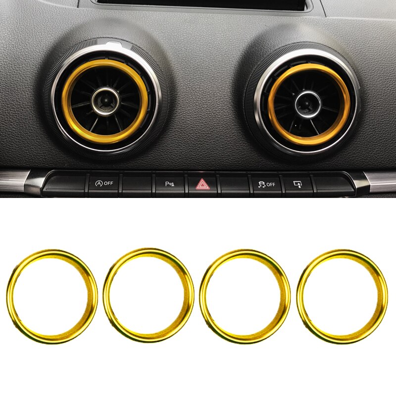 Kit de 4 Inserts Décoratifs d'Aérateurs Aluminium pour Audi A3 S3 RS3 8V