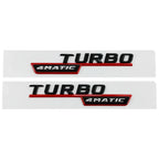 Logo Turbo 4Matic+ noir brillant pour ailes Mercedes-AMG