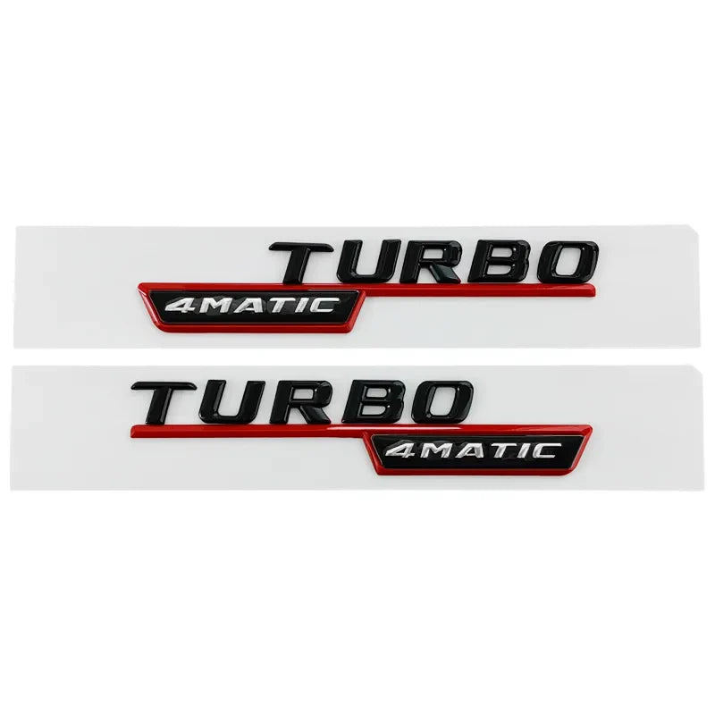 Logo Turbo 4Matic+ noir brillant pour ailes Mercedes-AMG