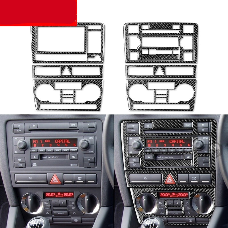 Autocollant 3D Carbone pour Console Centrale Audi A3 S3 RS3 8P
