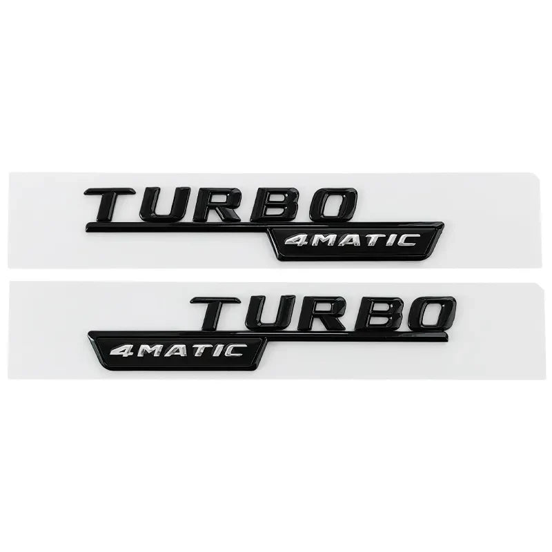 Logo Turbo 4Matic+ noir brillant pour ailes Mercedes-AMG