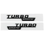 Logo Turbo 4Matic+ noir brillant pour ailes Mercedes-AMG
