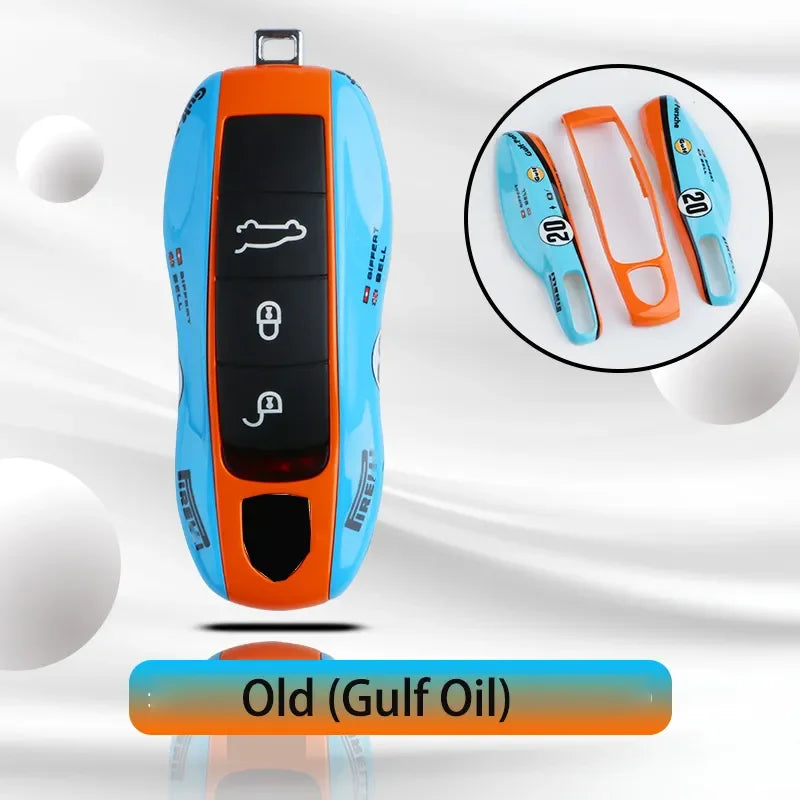 Étui de Clé Porsche aux Couleurs Gulf Racing - Modèle de Collection