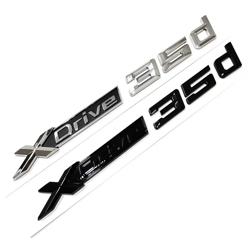 Logo monogramme xDrive noir pour BMW Séries X1 X3 X4 X5 X6 X7