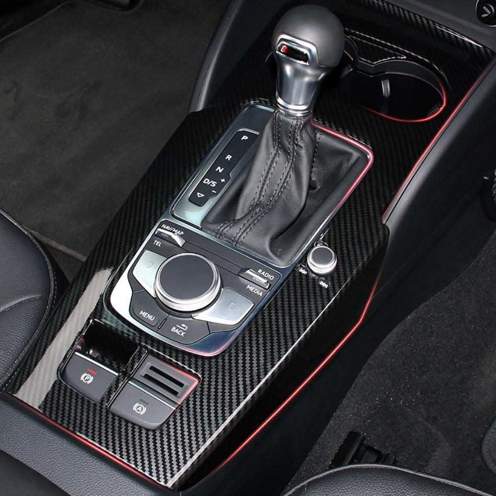 Habillage de Console Centrale Style Carbone Audi A3 S3 RS3 8V
