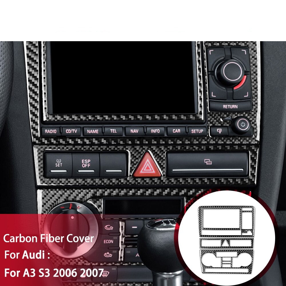 Autocollant 3D Carbone pour Console Centrale Audi A3 S3 RS3 8P