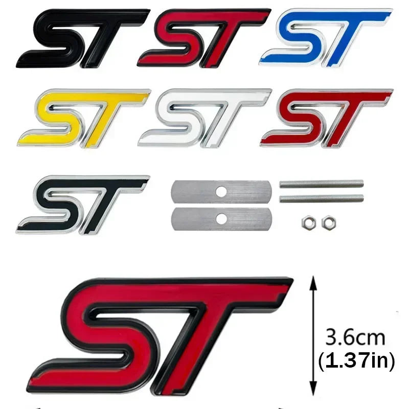 Logo ST rouge pour calandre et coffre Ford
