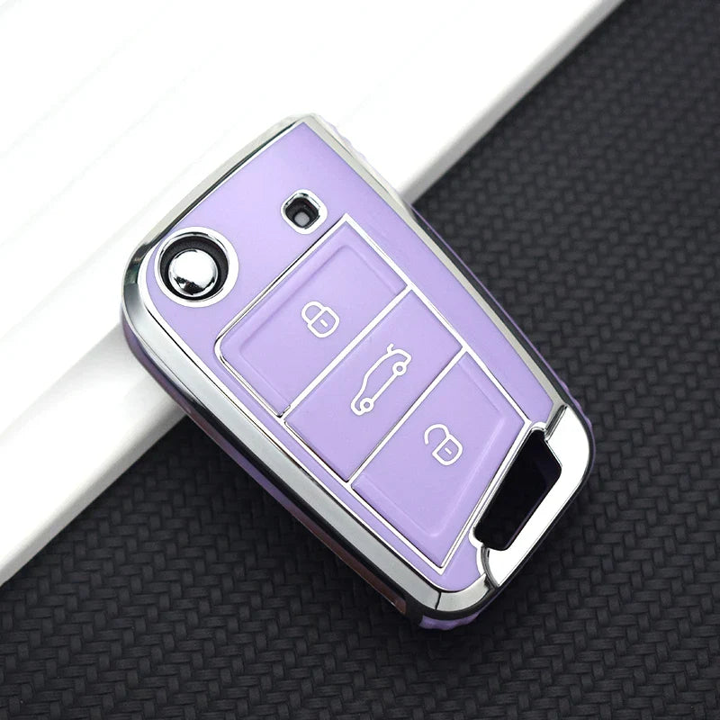 Coque de Clé de Rechange Argentée pour Volkswagen Golf 7 VII