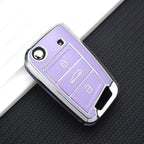 Coque de Clé de Rechange Argentée pour Volkswagen Golf 7 VII