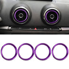 Kit de 4 Inserts Décoratifs d'Aérateurs Aluminium pour Audi A3 S3 RS3 8V