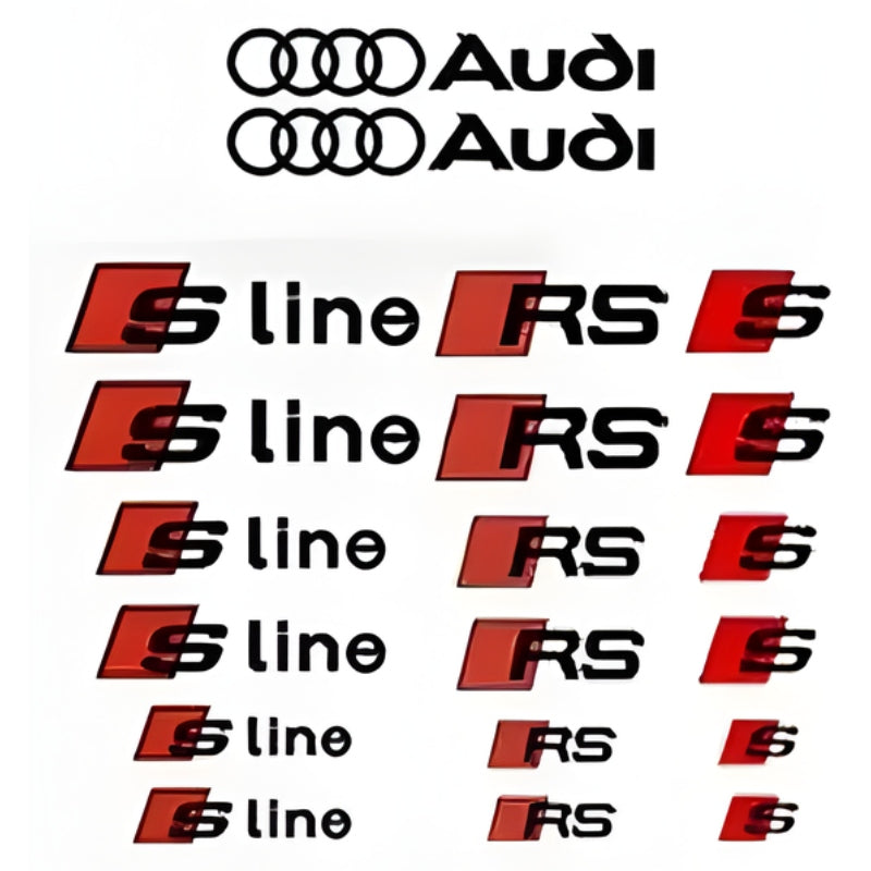 Kit de 6 Autocollants logo Audi S-Line et RS pour carrosserie