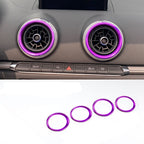 Kit de 4 Inserts Décoratifs d'Aérateurs Aluminium pour Audi A3 S3 RS3 8V