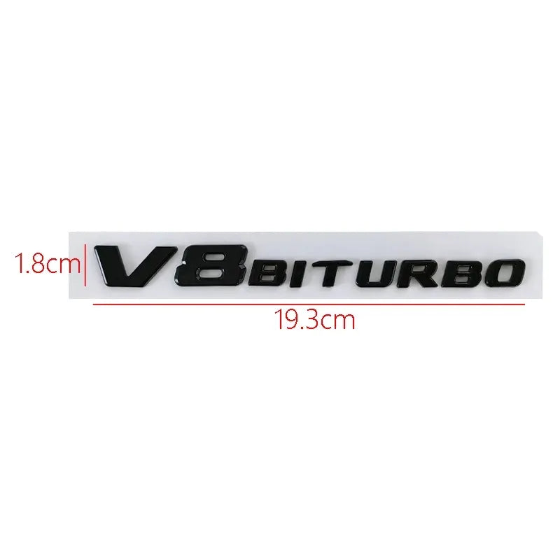 Logo emblème V8 Biturbo - Finition chrome ou noir