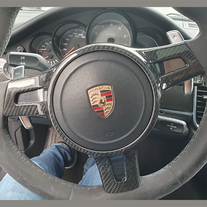 Cache de Volant en Carbone Véritable Porsche 911 991 / 718
