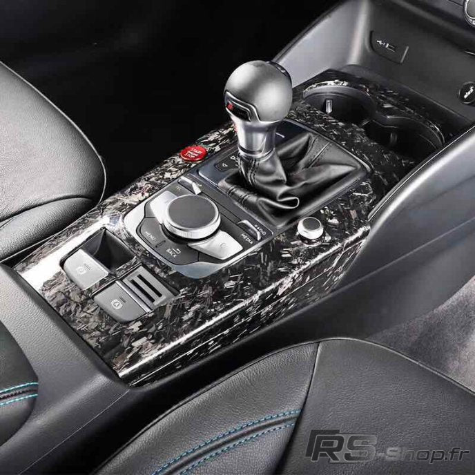 Console Centrale en Carbone Véritable pour Audi A3 S3 RS3 8V