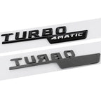 Logo Turbo 4Matic+ noir brillant pour ailes Mercedes-AMG