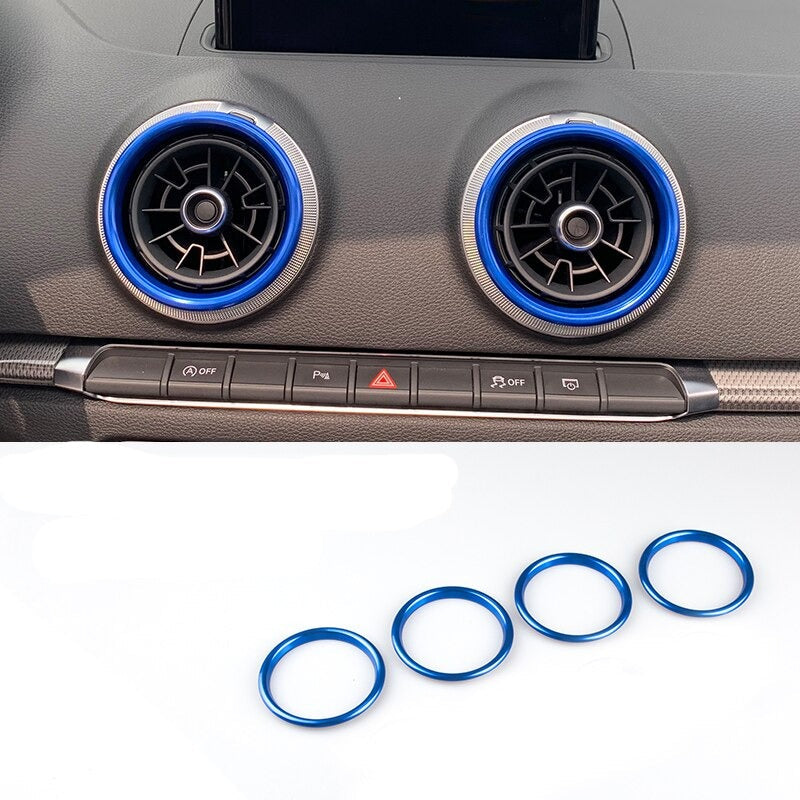 Kit de 4 Inserts Décoratifs d'Aérateurs Aluminium pour Audi A3 S3 RS3 8V