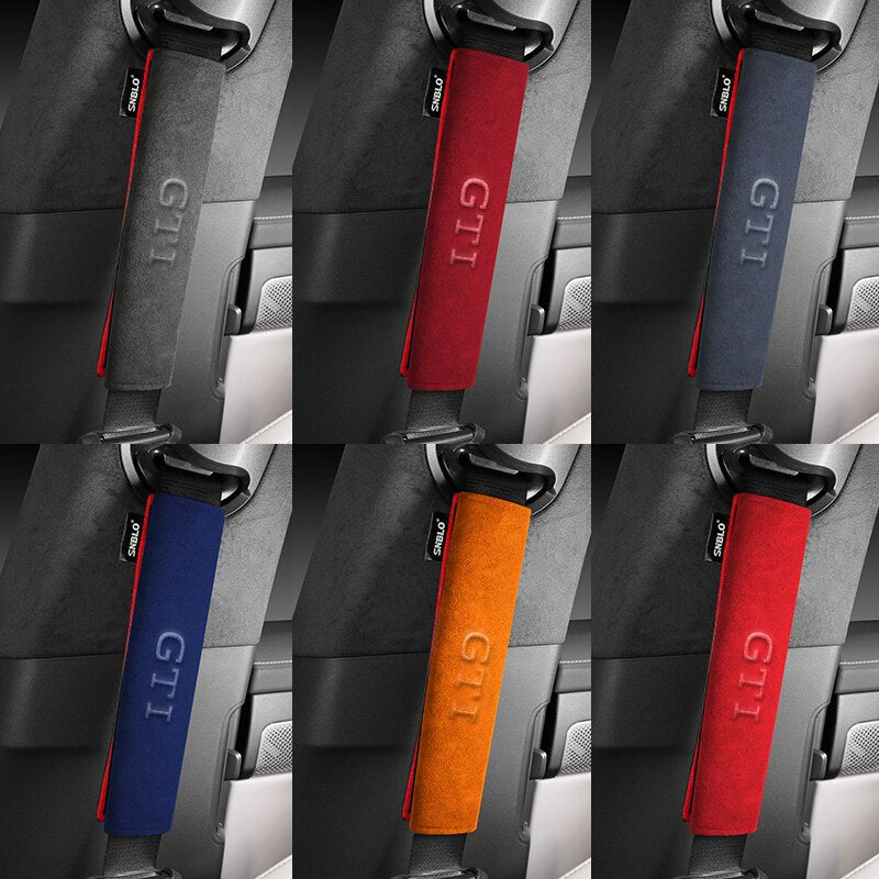 Fourreaux de ceinture en Alcantara logo GTI - Look Racing