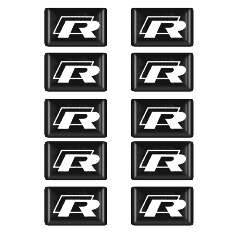 Lot de 10 autocollants logos GTI / R pour Volkswagen