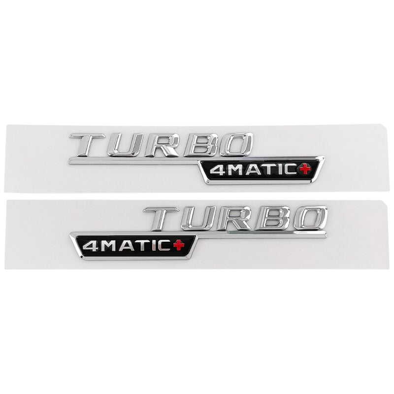 Logo Turbo 4Matic+ noir brillant pour ailes Mercedes-AMG