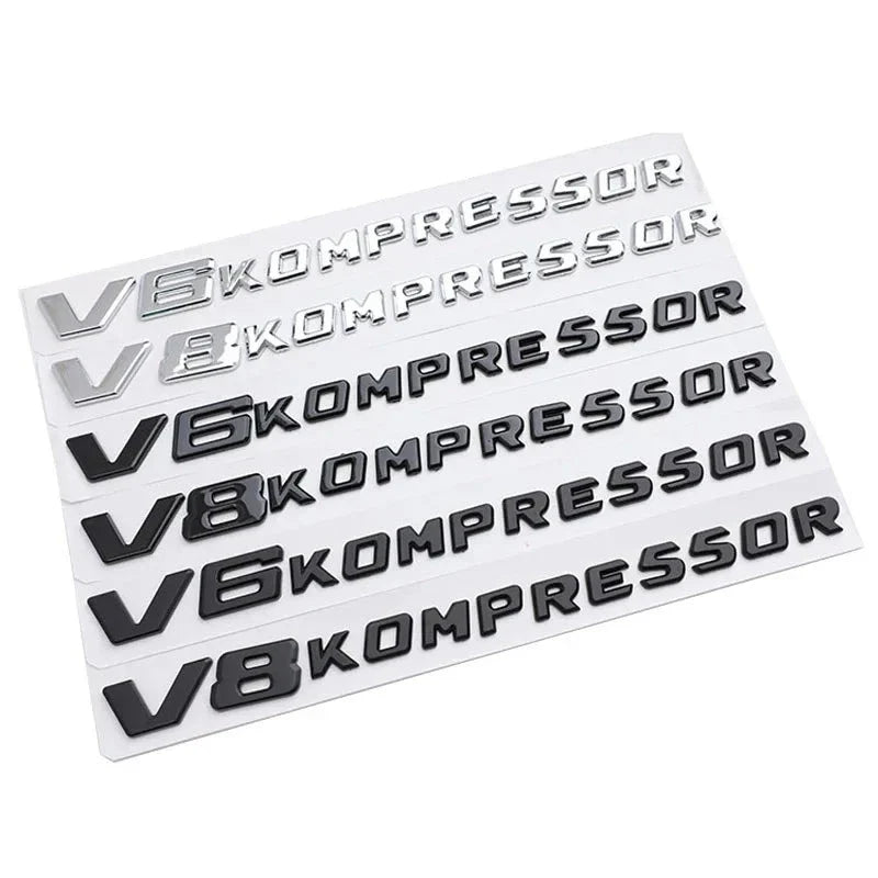 Logo monogramme V6 / V8 Kompressor pour Mercedes-Benz