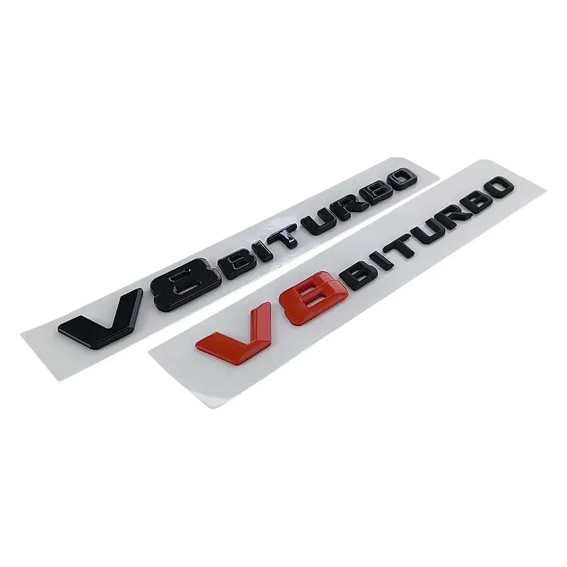 Logo emblème V8 Biturbo - Finition chrome ou noir