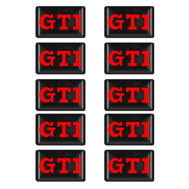Lot de 10 autocollants logos GTI / R pour Volkswagen