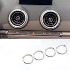 Kit de 4 Inserts Décoratifs d'Aérateurs Aluminium pour Audi A3 S3 RS3 8V