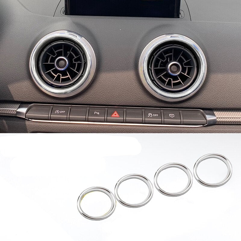 Kit de 4 Inserts Décoratifs d'Aérateurs Aluminium pour Audi A3 S3 RS3 8V