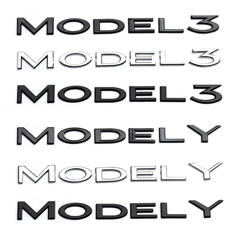 Logo arrière noir mat Tesla Model 3 / Model Y