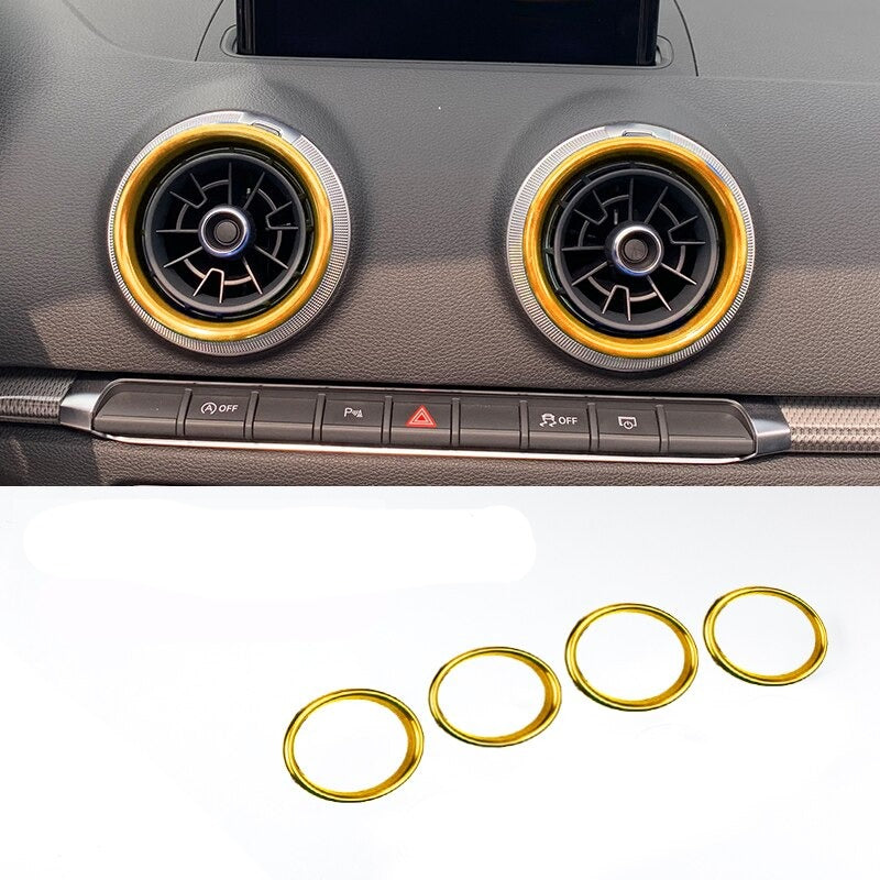 Kit de 4 Inserts Décoratifs d'Aérateurs Aluminium pour Audi A3 S3 RS3 8V