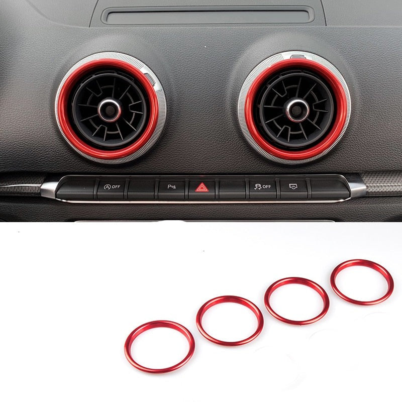 Kit de 4 Inserts Décoratifs d'Aérateurs Aluminium pour Audi A3 S3 RS3 8V