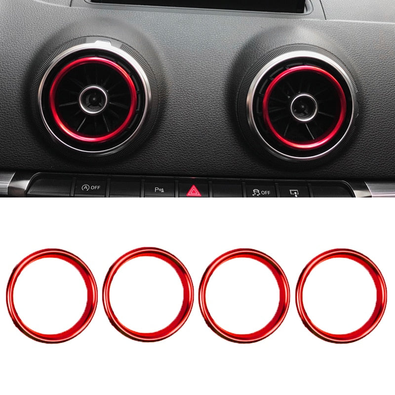 Kit de 4 Inserts Décoratifs d'Aérateurs Aluminium pour Audi A3 S3 RS3 8V