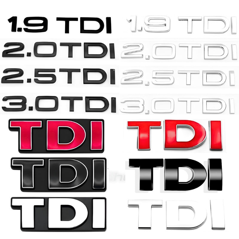 Logo TDI pour coffre Audi et Volkswagen