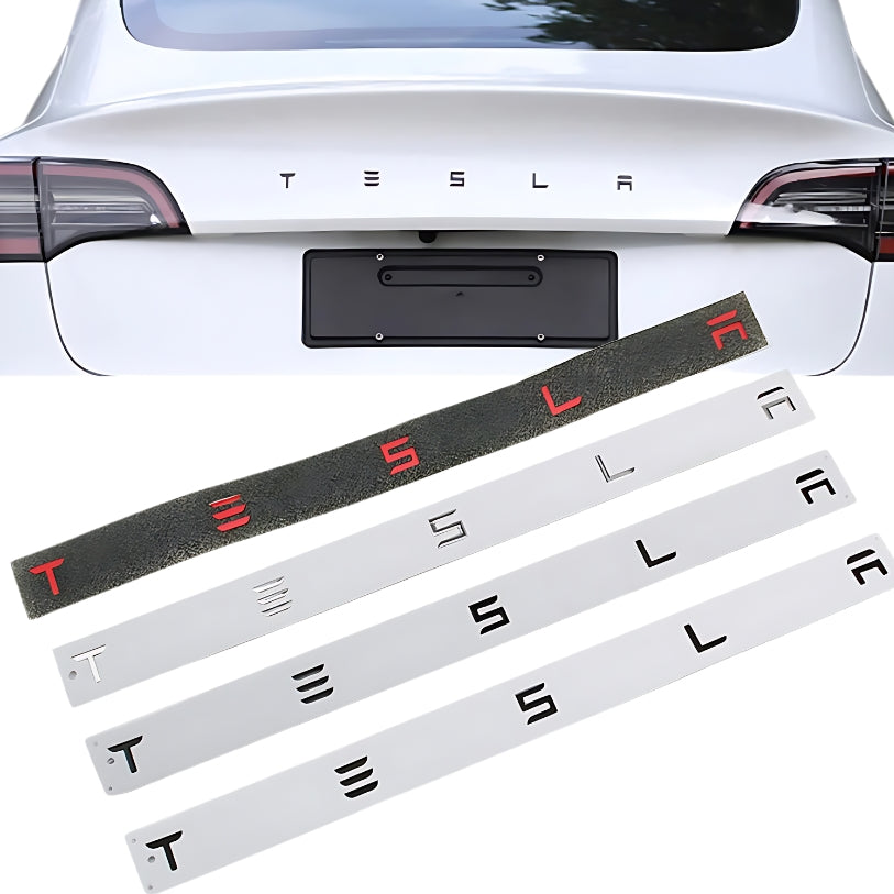 Logo lettres TESLA chromées ou noires pour coffre