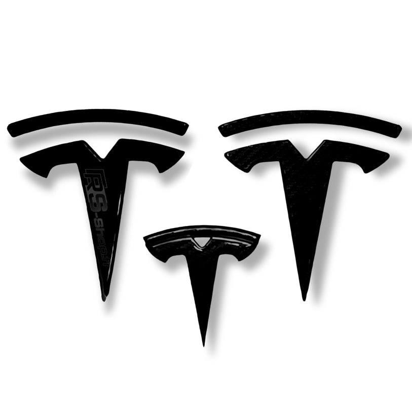 Logo emblème Tesla noir mat pour Model 3 / Y / S / X