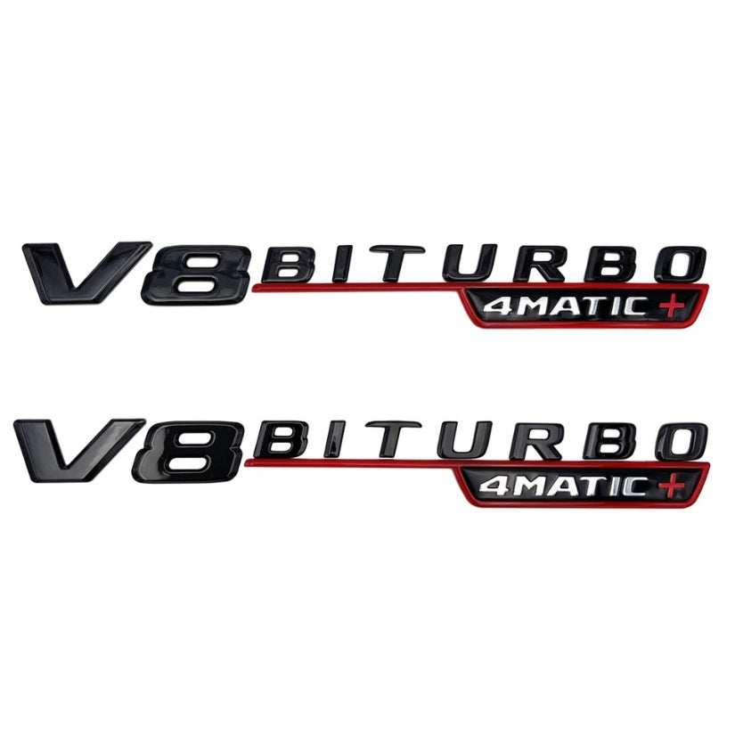 Logo Turbo 4Matic+ noir brillant pour ailes Mercedes-AMG