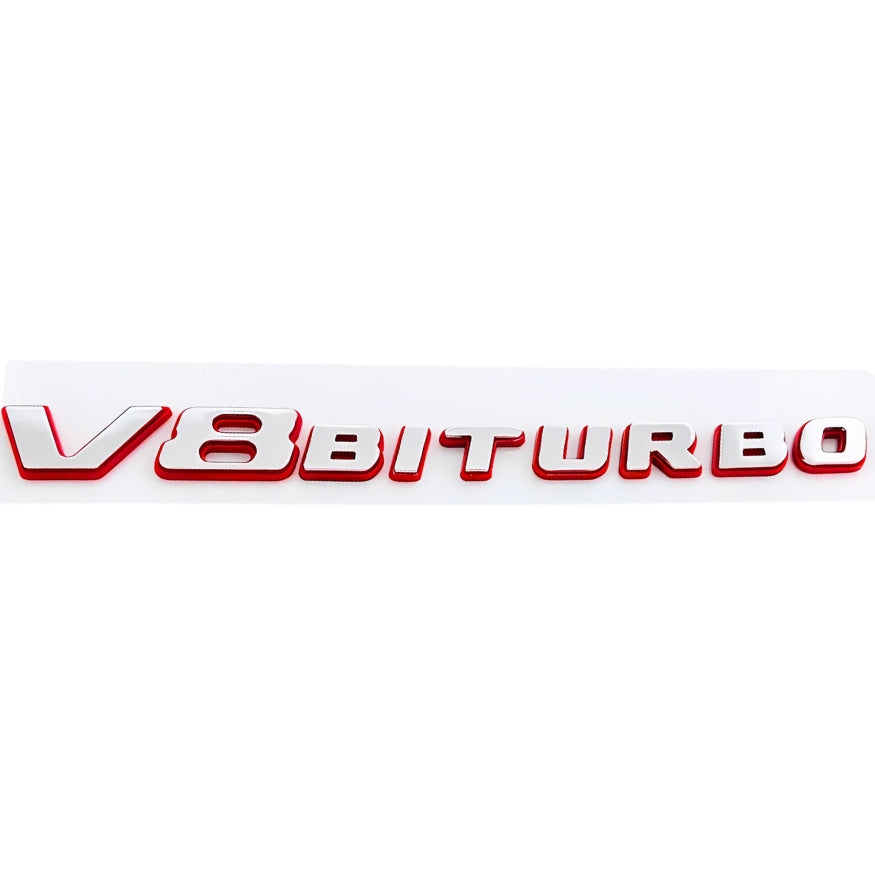 Logo emblème V8 Biturbo - Finition chrome ou noir