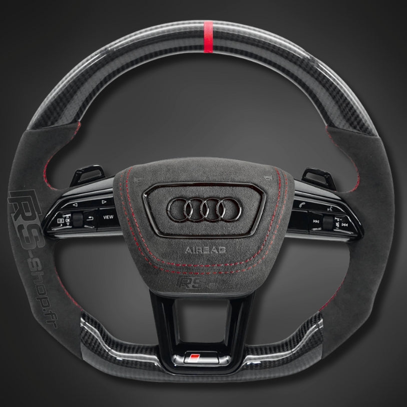 Volant Audi RS6 RS7 C8 finition carbone et cuir Alcantara