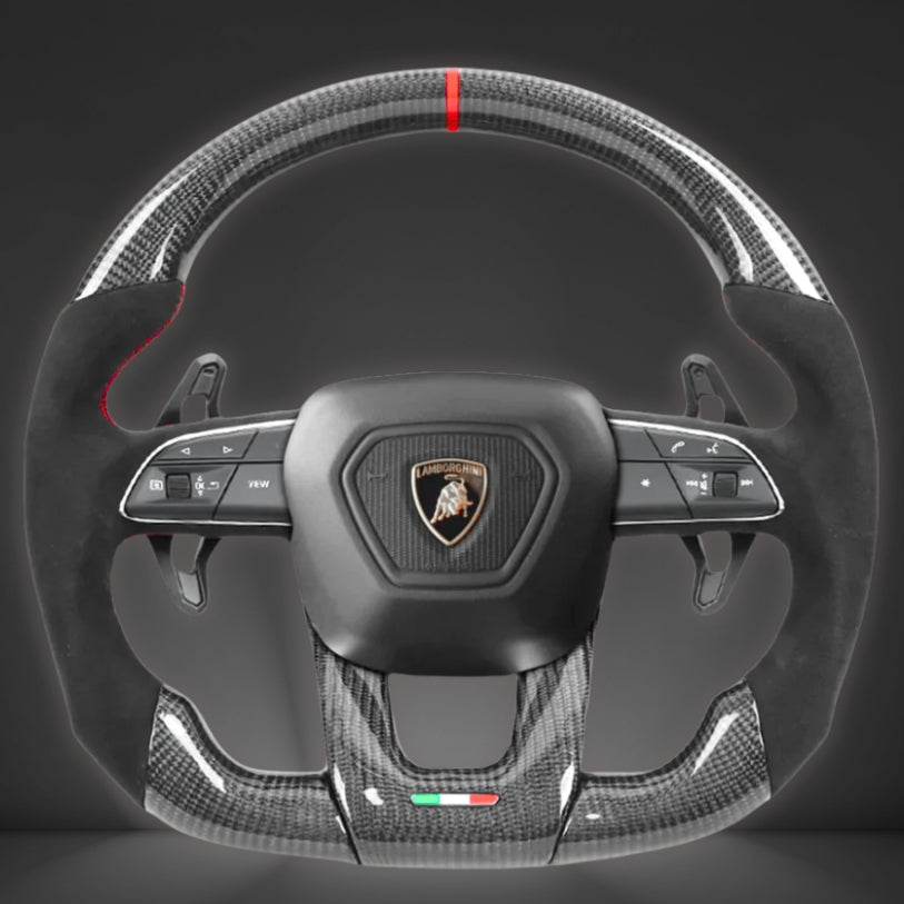 Volant sport Lamborghini Urus finition fibre de carbone et cuir