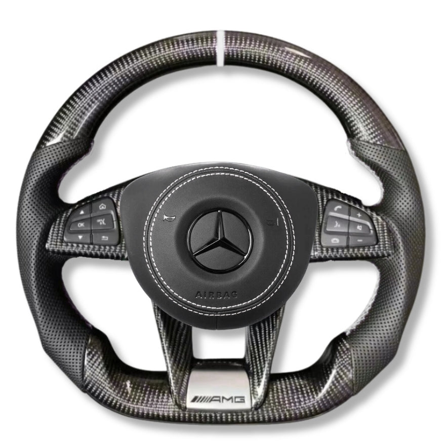 Volant sport Mercedes-AMG W205 finition fibre de carbone