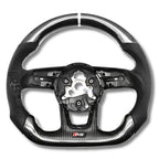 Volant Audi A4 A5 B9 en fibre de carbone et cuir perforé