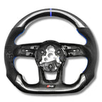 Volant Audi A4 A5 B9 en fibre de carbone et cuir perforé