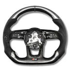Volant Audi A4 A5 B9 en fibre de carbone et cuir perforé