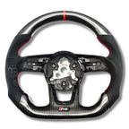 Volant Audi A4 A5 B9 en fibre de carbone et cuir perforé