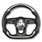 Volant Audi A4 A5 B9 en fibre de carbone et cuir perforé
