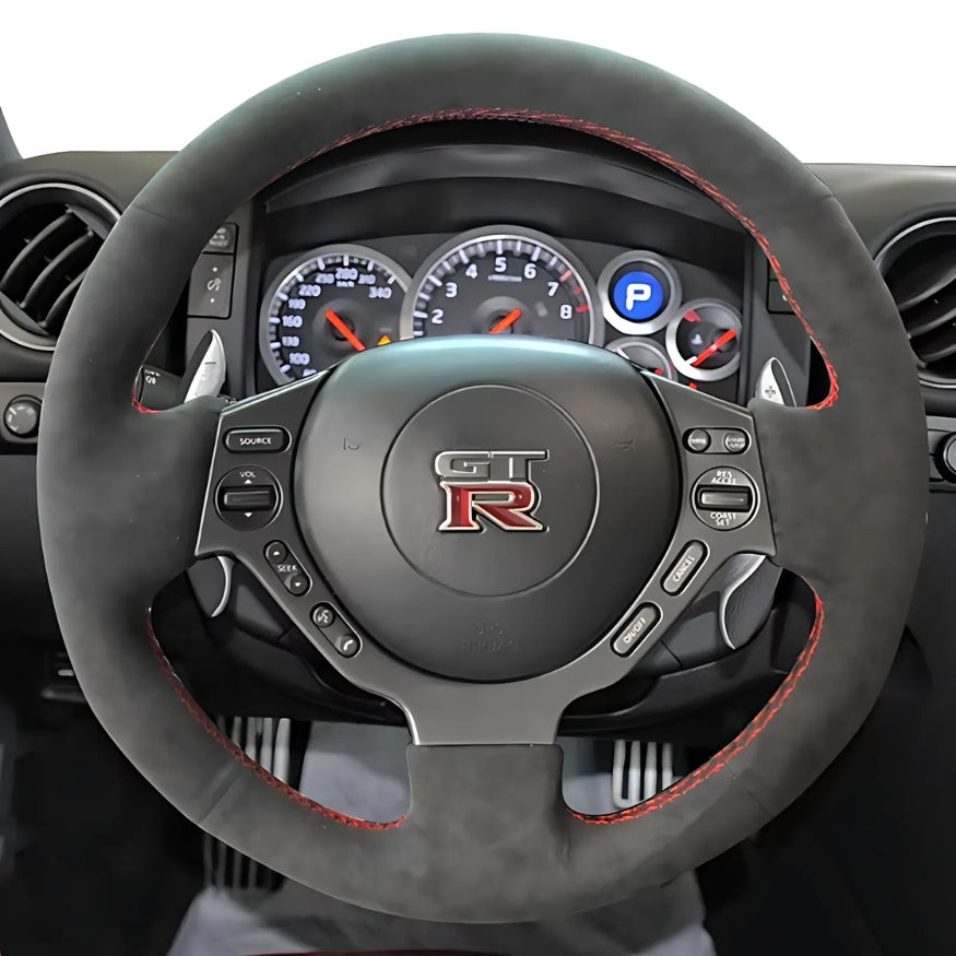 Housse de volant alcantara et cuir pour Nissan GT-R R35