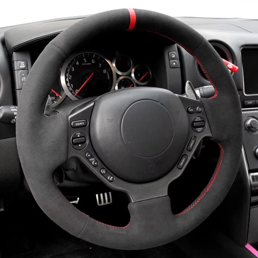Housse de volant alcantara et cuir pour Nissan GT-R R35