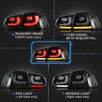 Paire de Feux Arrière à LED Look Cerise pour Volkswagen Golf VI MK6