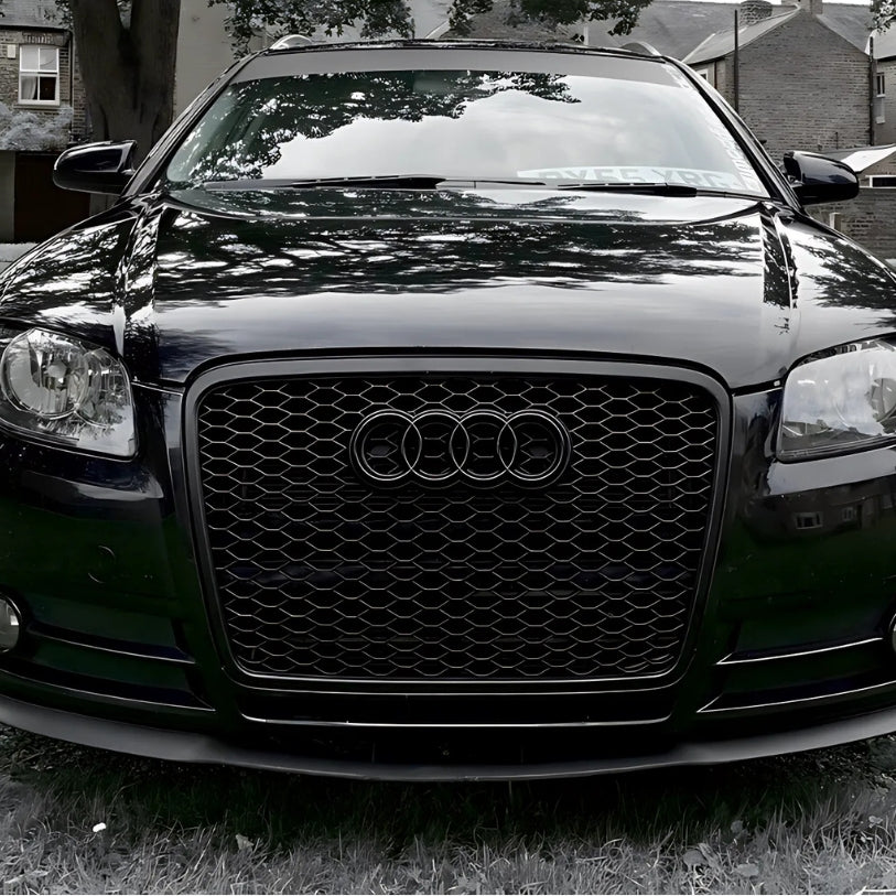 Calandre Look RS4 / RS5 Nid d'Abeille Noir pour Audi A4 A5 B8 B9